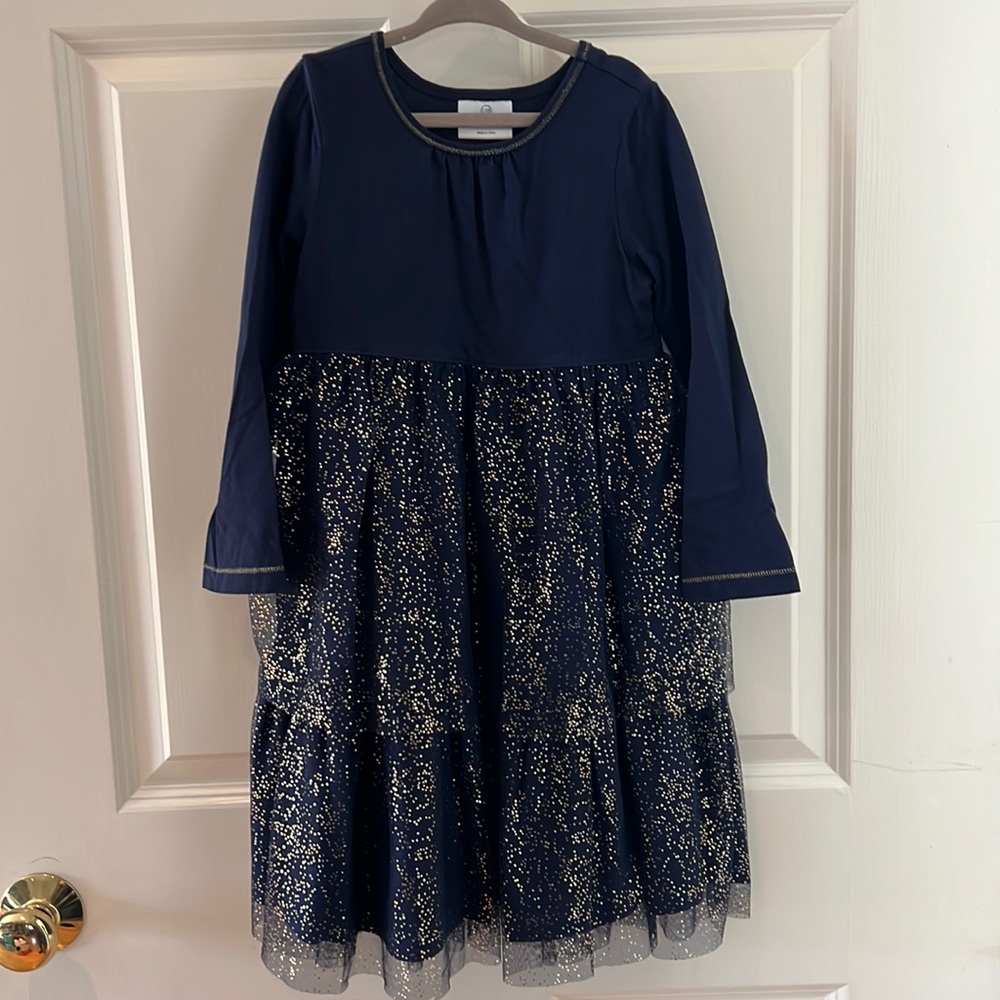 Hanna Andersson shimmer dress w/soft tulle